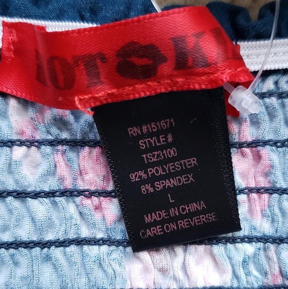 DEREK HEART Tie Floral Short Sleeve Top Casual - Picture 5 of 7